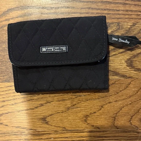 Vera Bradley Quilted Black Snap Wallet with Roses - Picture 3 of 9